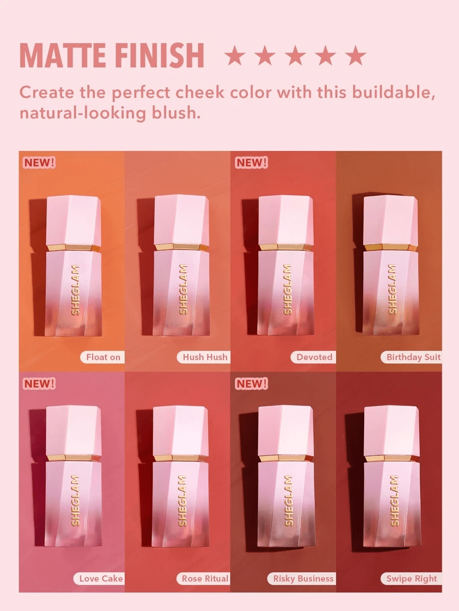 Рідкі рум'яна COLOR BLOOM LIQUID BLUSH MATTE FINISH-RISKY BUSINESS | SHEGLAM