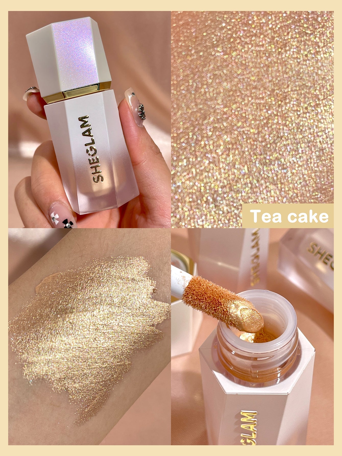 Хайлайтер (03) GLOW BLOOM LIQUID HIGHLIGHTER-TEA CAKE | SHEGLAM