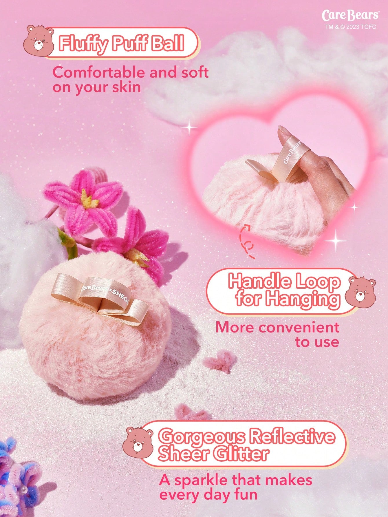 Хайлайтер X CARE BEARS CATCH SOME FUN HIGHLIGHTING PUFF-SPARKLE 4EVER | SHEGLAM
