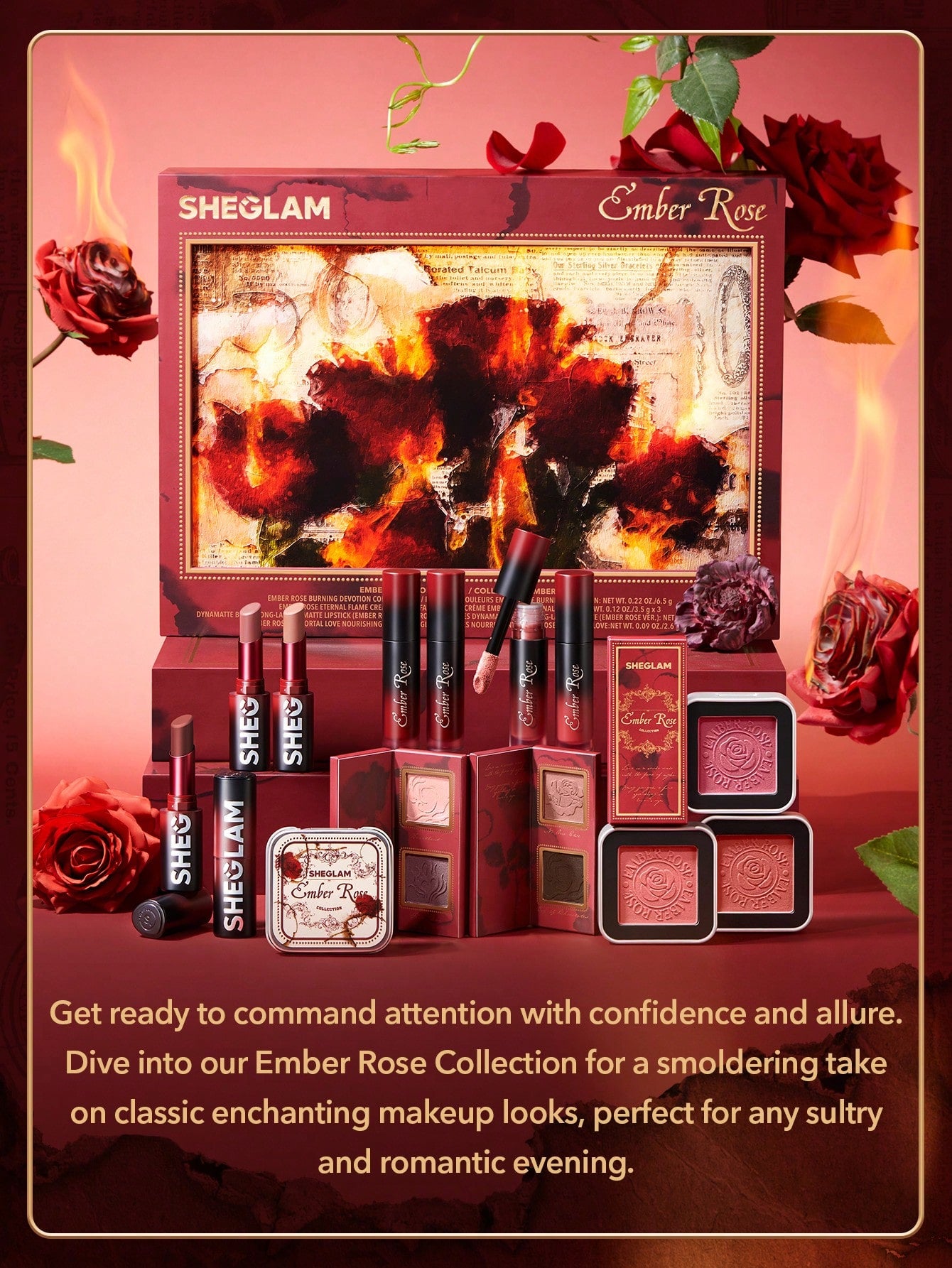 Лімітований набір косметики SHEGLAM Ember Rose collection