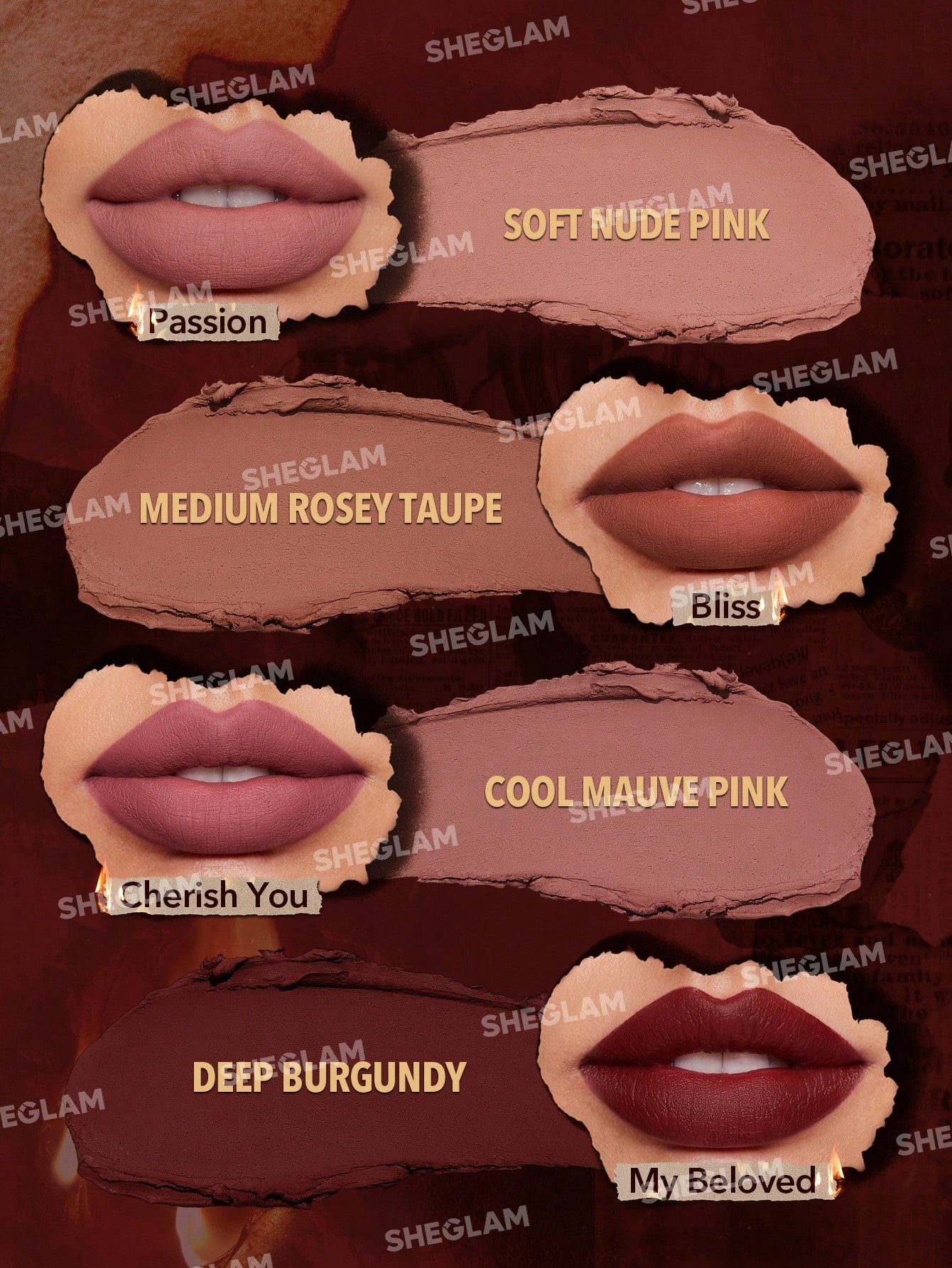 Лімітований набір косметики SHEGLAM Ember Rose collection