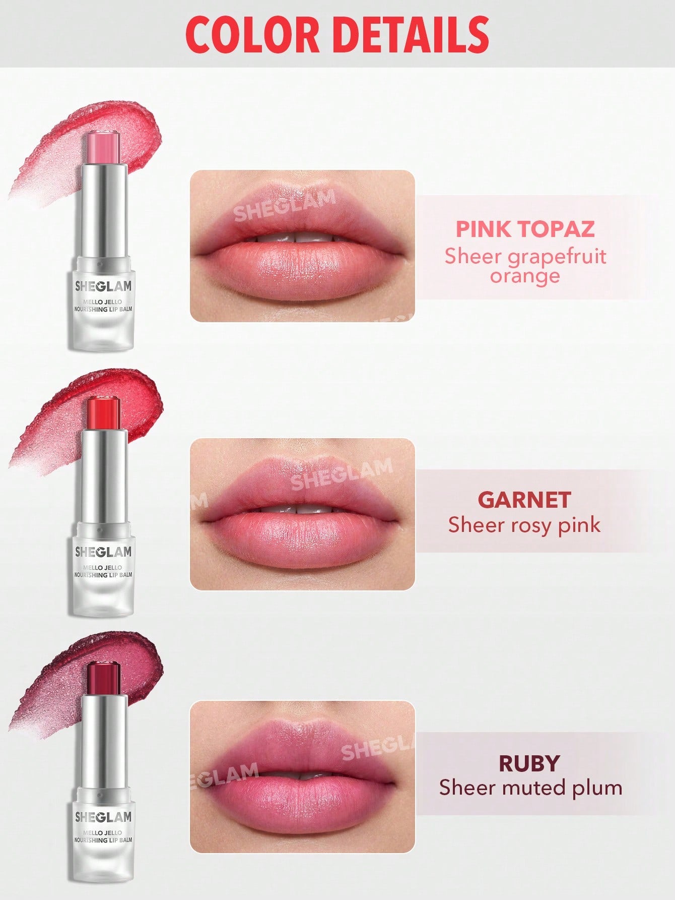 Поживний бальзам для губ Sheglam - RUBY