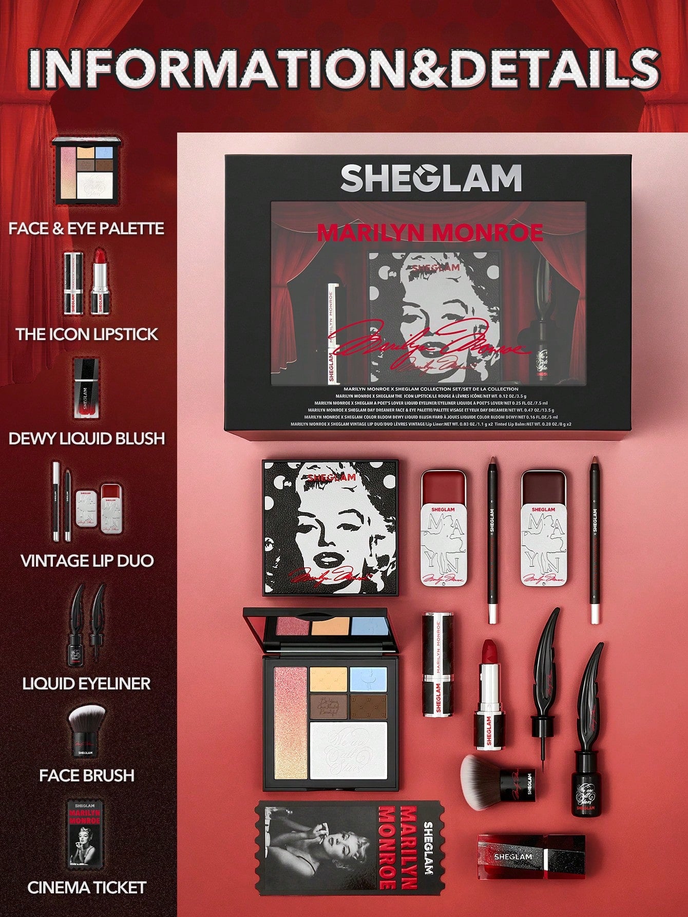 Подарунковий набір косметики MARILYN MONROE X SHEGLAM COLLECTION SET