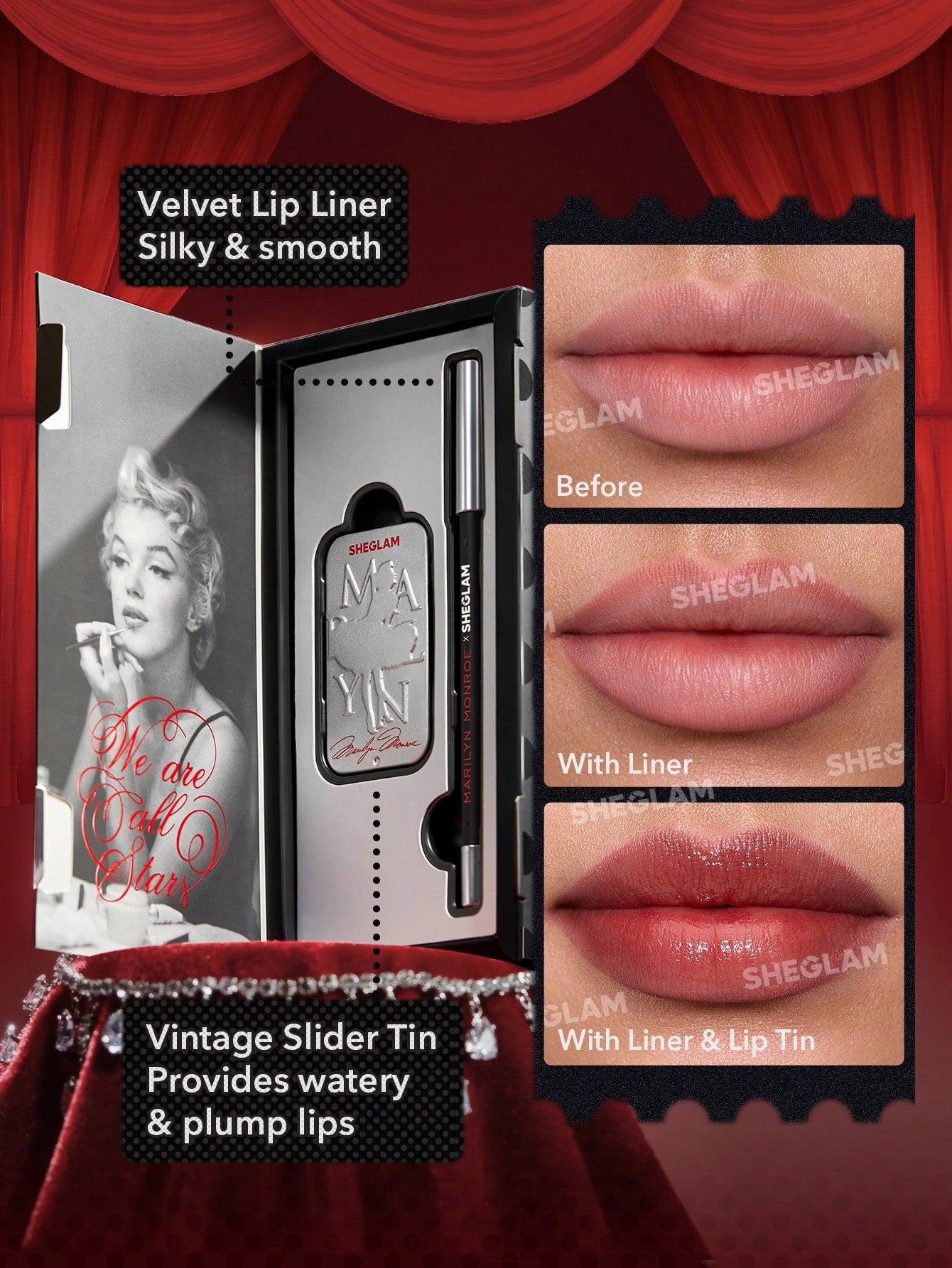 Подарунковий набір косметики MARILYN MONROE X SHEGLAM COLLECTION SET