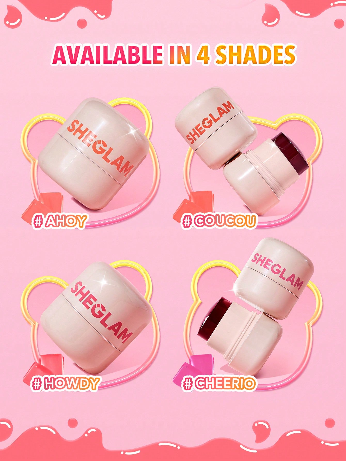 Желейні рум'яна SHEGLAM Jelly-Licious Hydrating Lip & Blush Tint-Ahoy