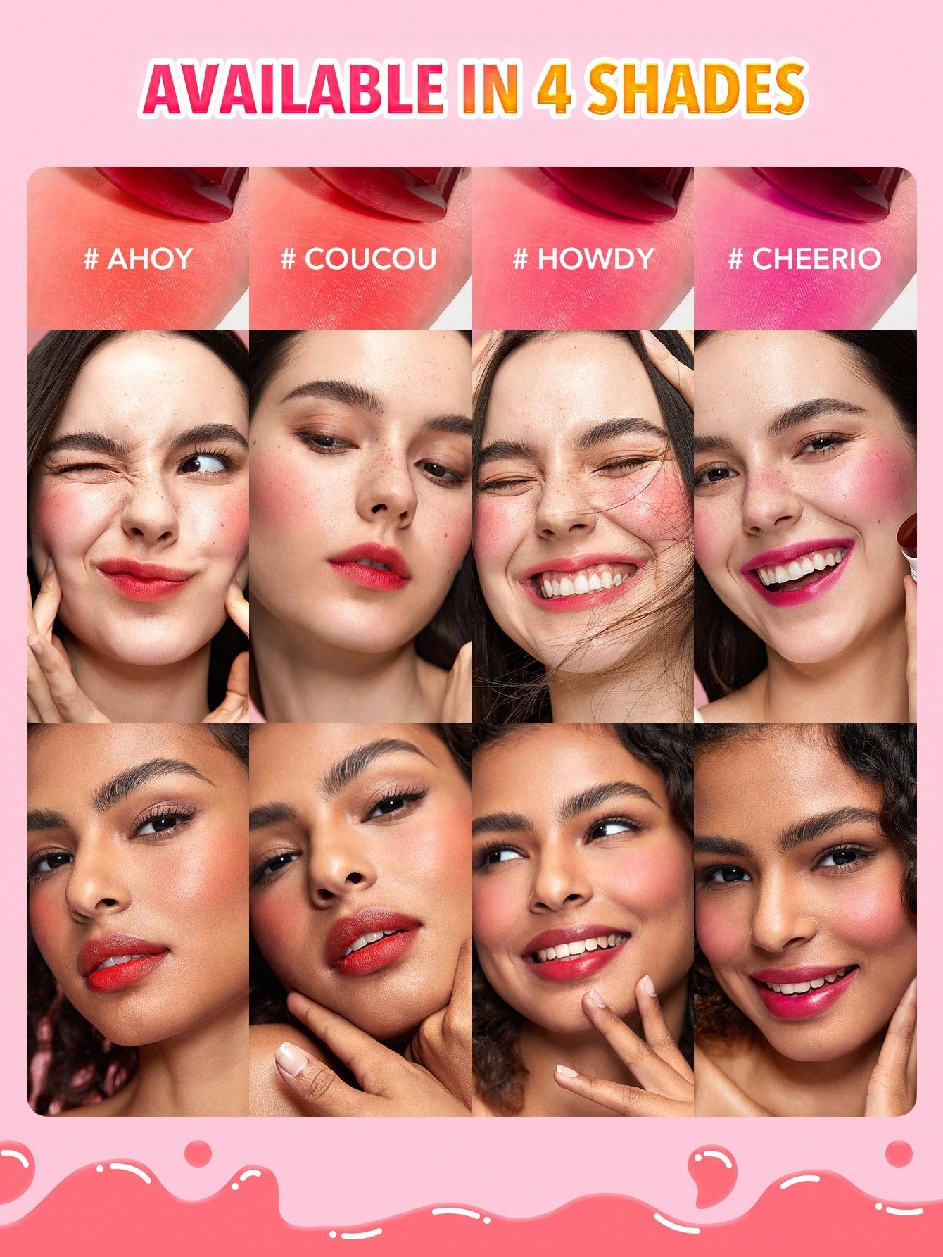 Желейні рум'яна SHEGLAM Jelly-Licious Hydrating Lip & Blush Tint-Howdy
