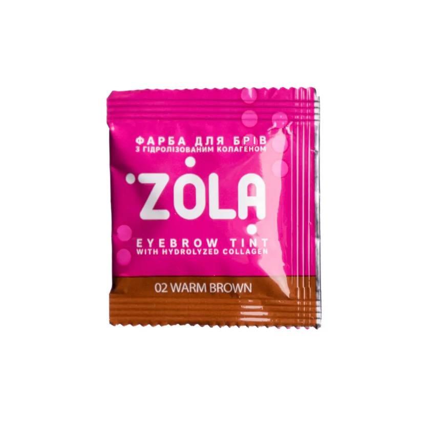 Фарба для брів Zola (02) Warm Brown 5мл + окислювач 5 мл