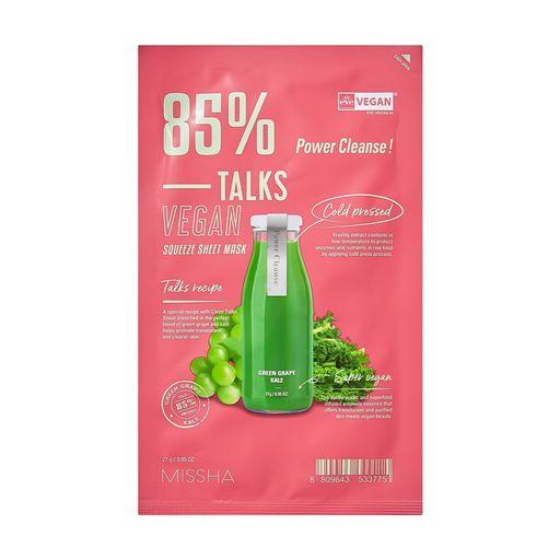 Тканинна маска для обличчя Missha Talks Vegan Squeeze Sheet Mask Power Cleanse, 27 г