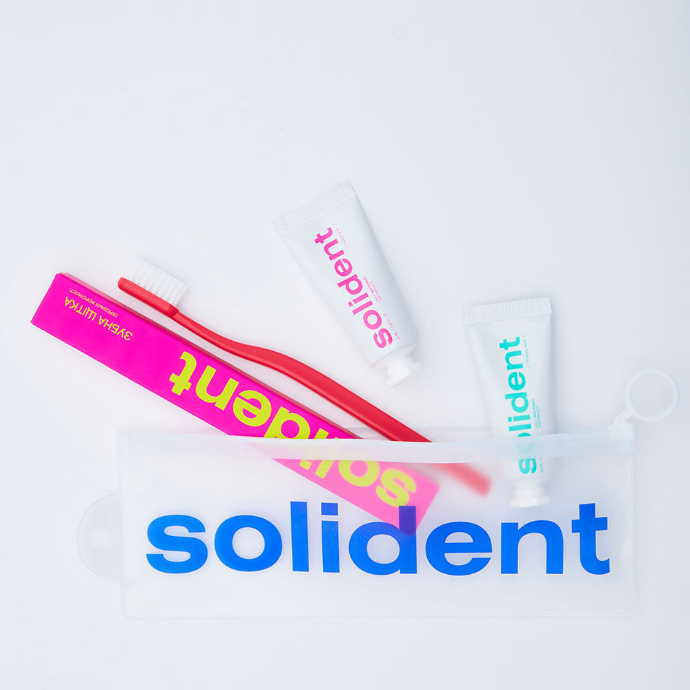 Набір для подорожей (зубний) Solident travel kit Mint / Peach