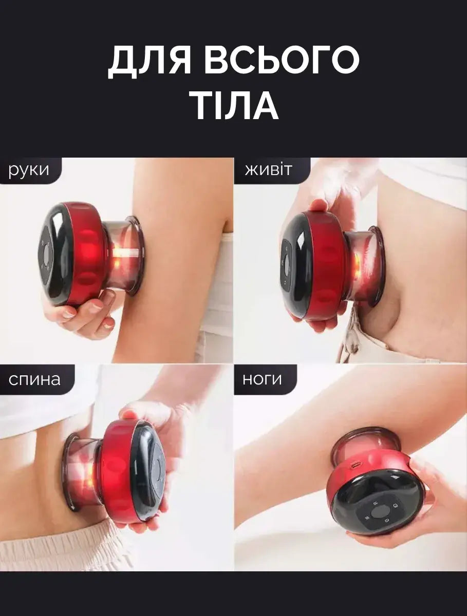 Вакуумний антицелюлітний масажер з підігрівом (банка) - Синій + Олійка в подарунок