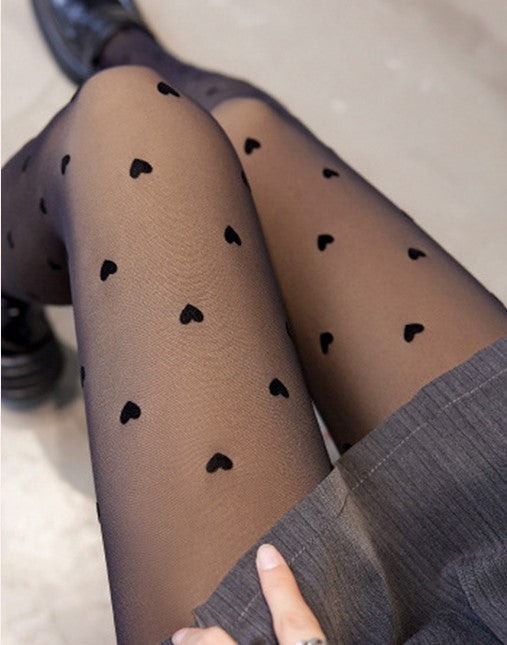 Колготи з імітацією голої ніжки із сердечками