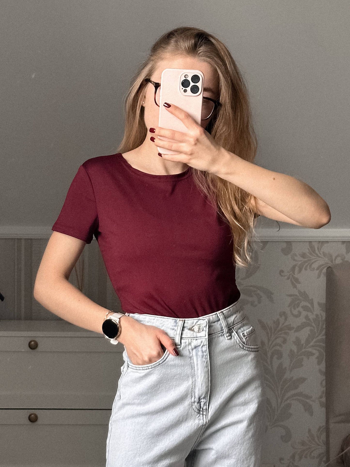 Футболка Skimz, бордовий