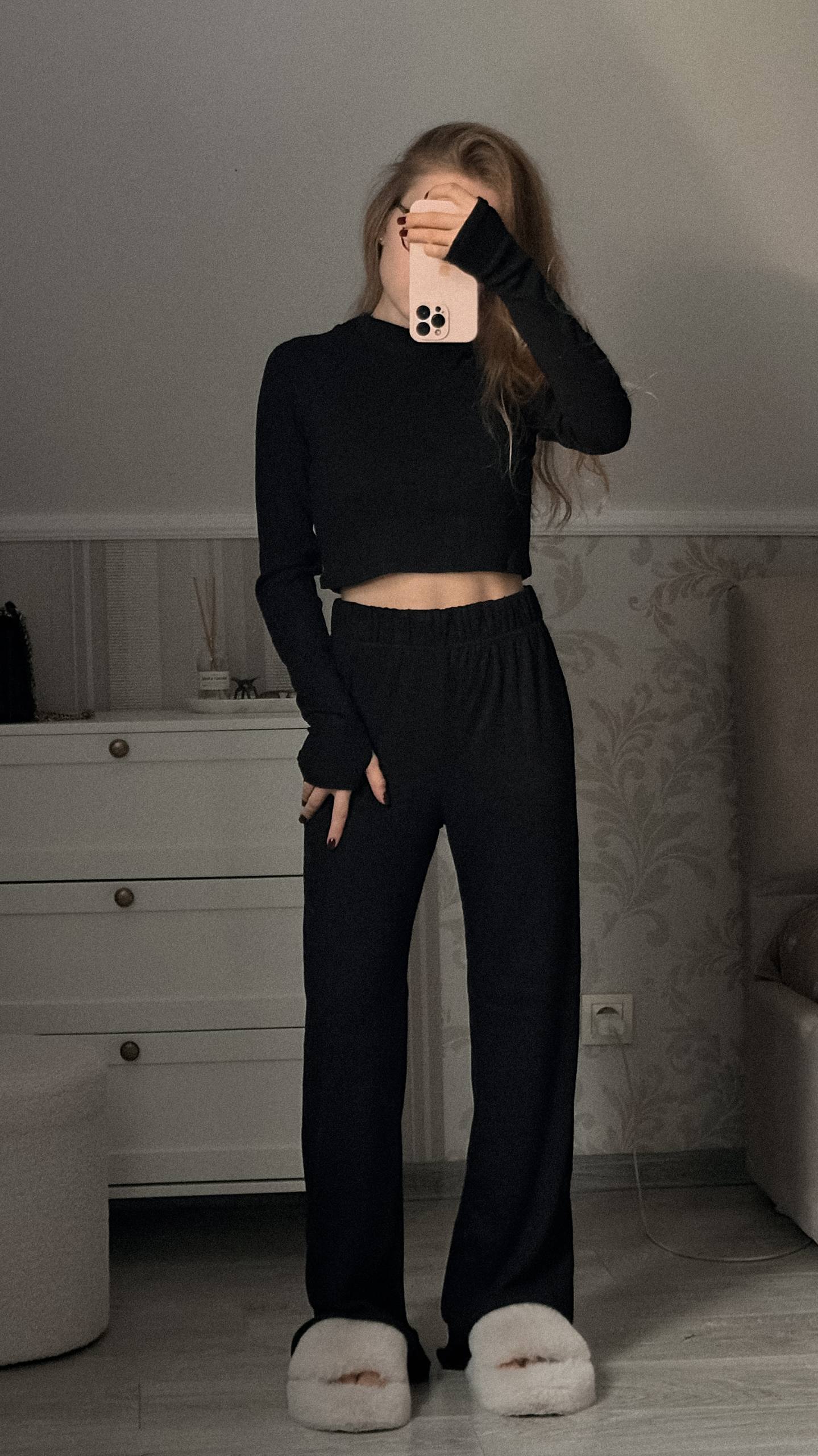 Костюм топ та штани, чорний