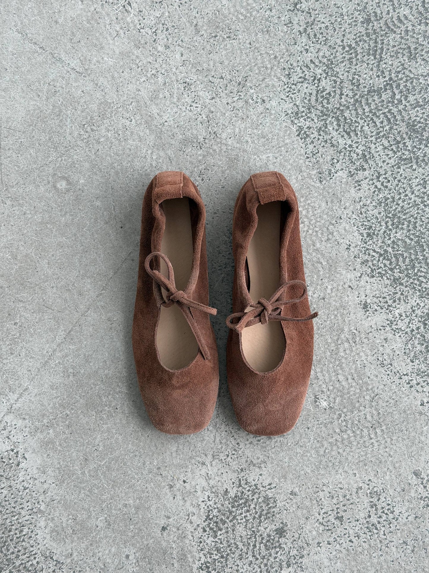 Балетки з анатомічно-розширеним носиком, шоколад