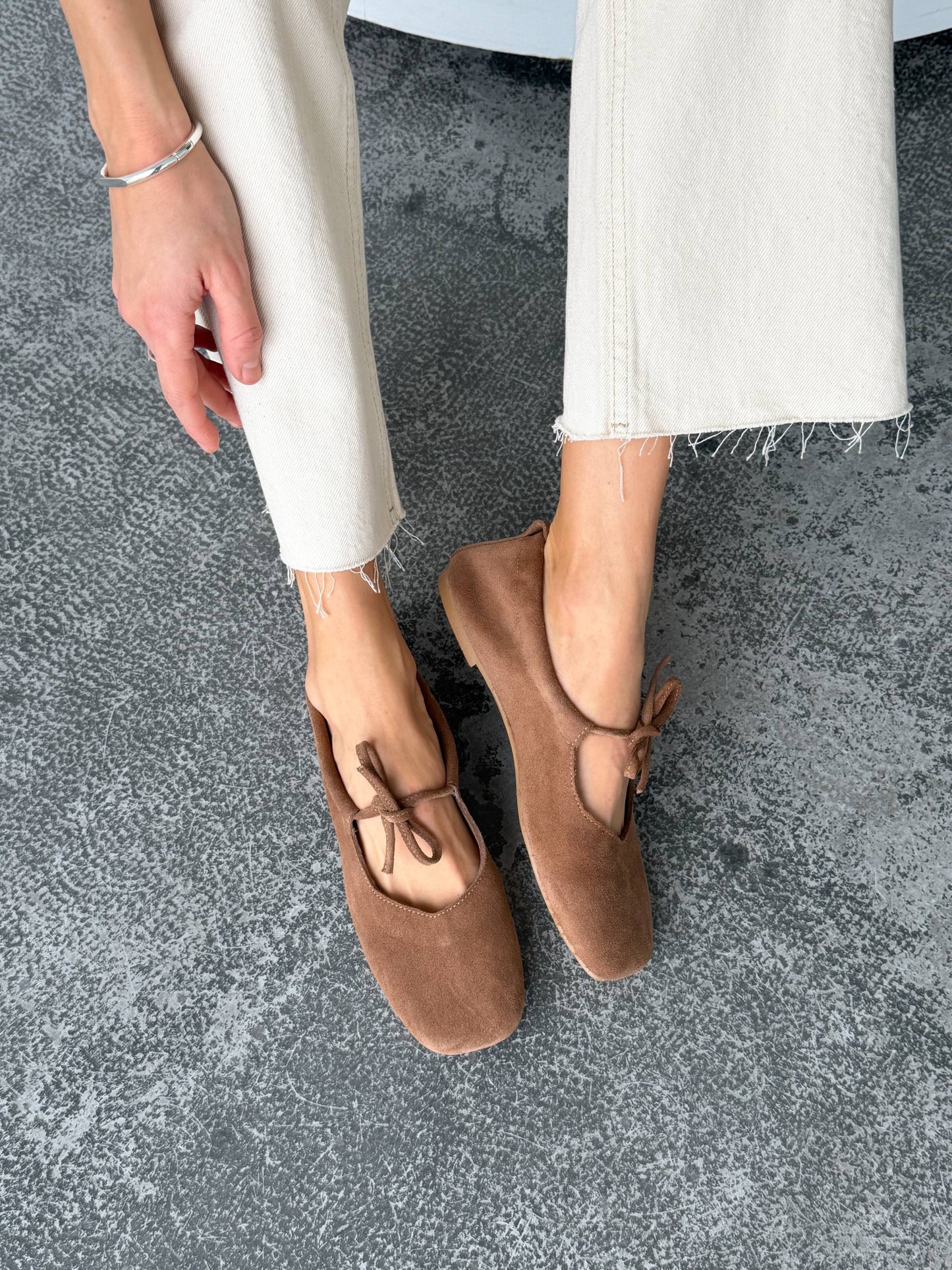 Балетки з анатомічно-розширеним носиком, коричневий