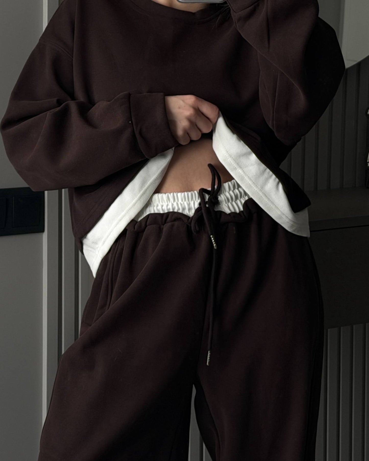 Спортивний костюм зі 100% бавовний, шоколад