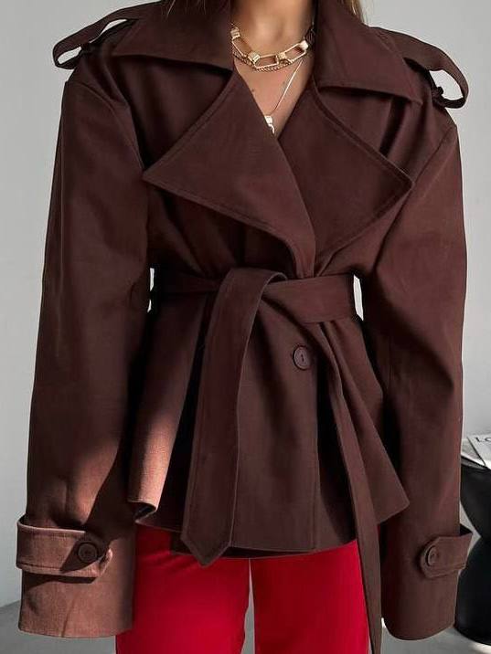 Тренч на підкладці, шоколад