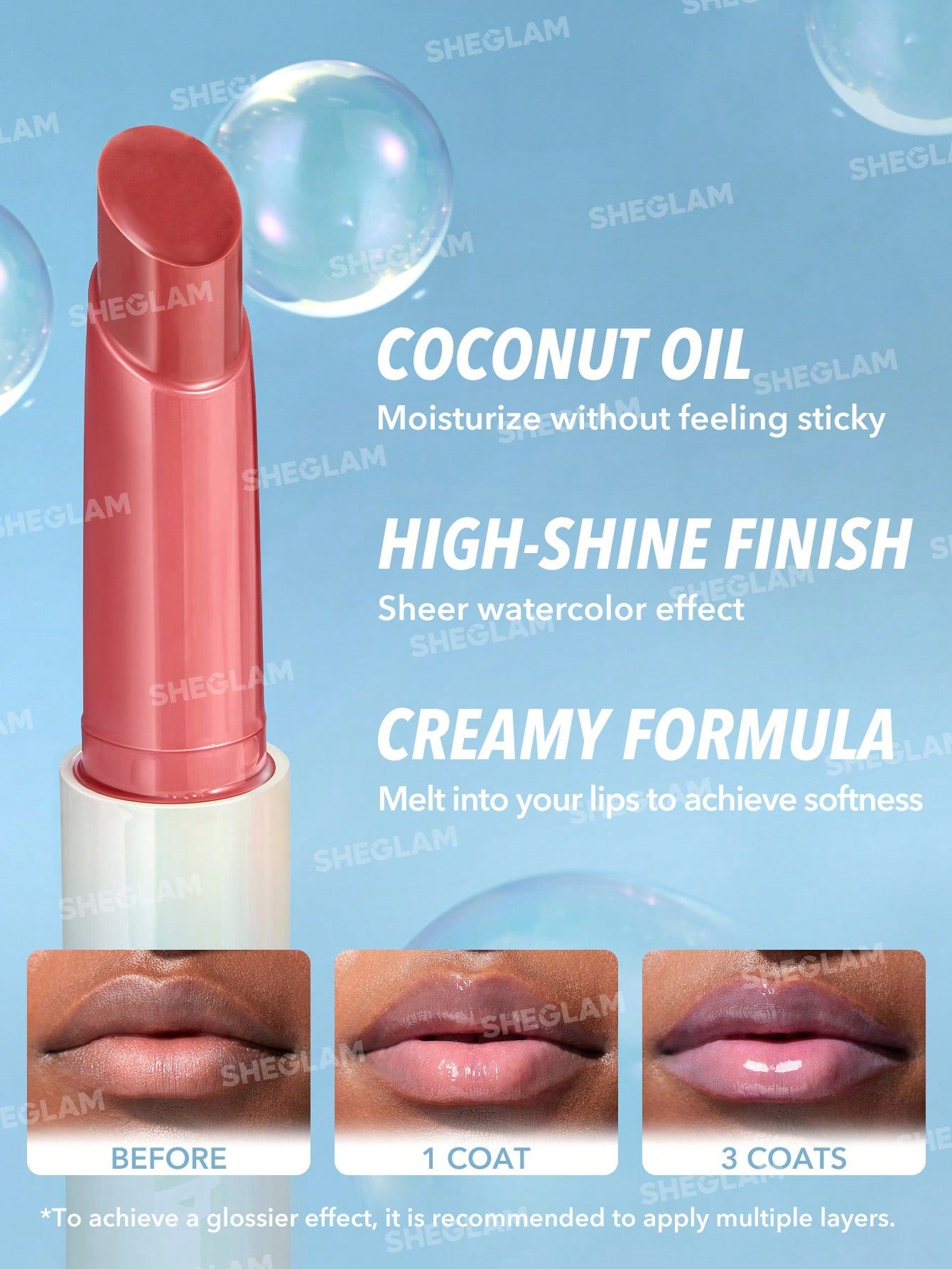 Блиск для губ POUT-PERFECT SHINE LIP PLUMPER-MAKIN' ME BLUSH | SHEGLAM