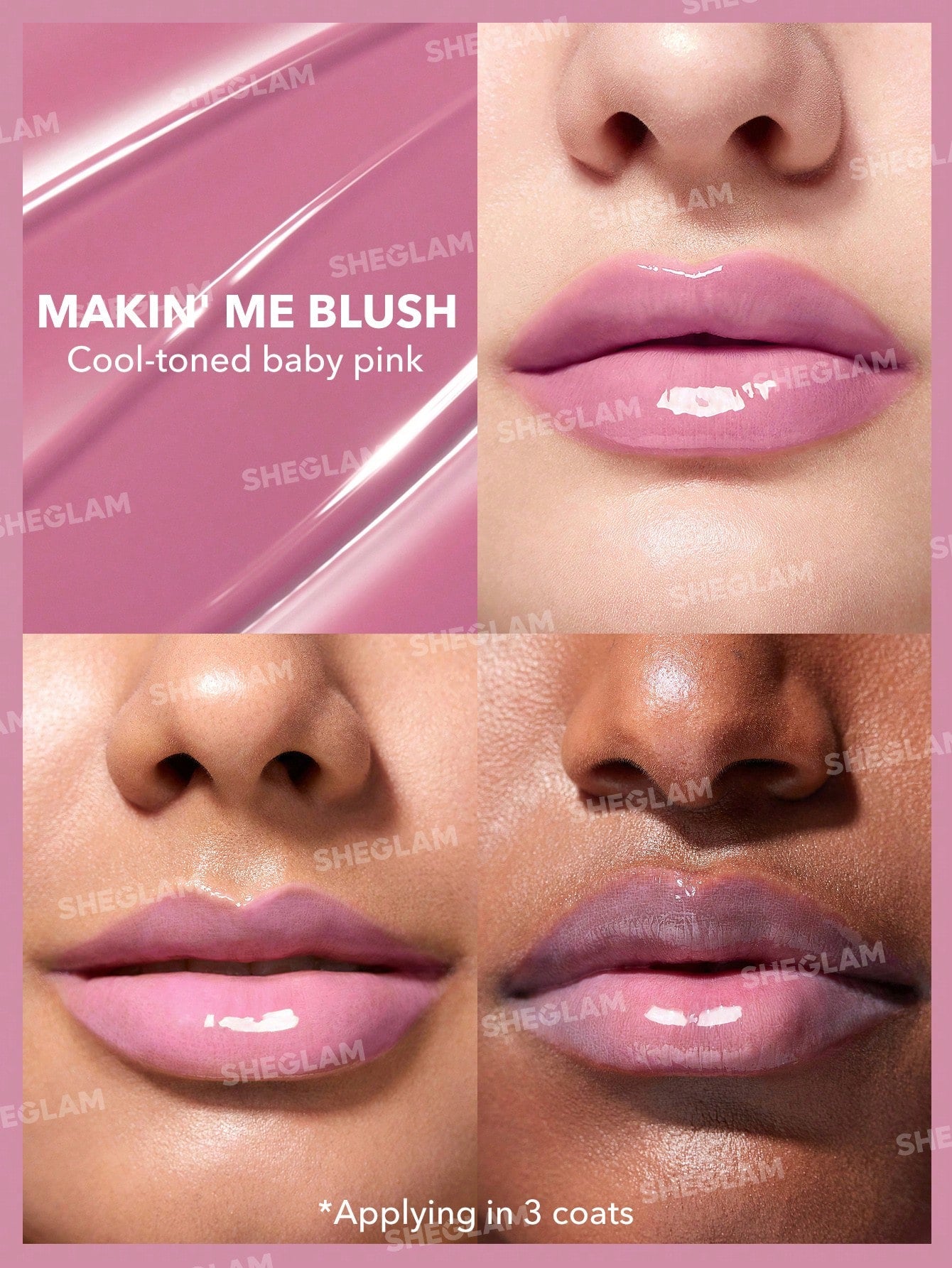 Блиск для губ POUT-PERFECT SHINE LIP PLUMPER-MAKIN' ME BLUSH | SHEGLAM