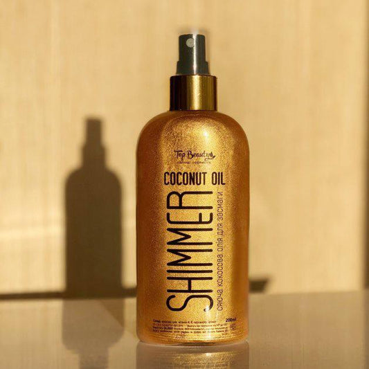 Кокосове масло для засмаги з шиммером Top Beauty Coconut Oil Shimmer Gold 200 мл