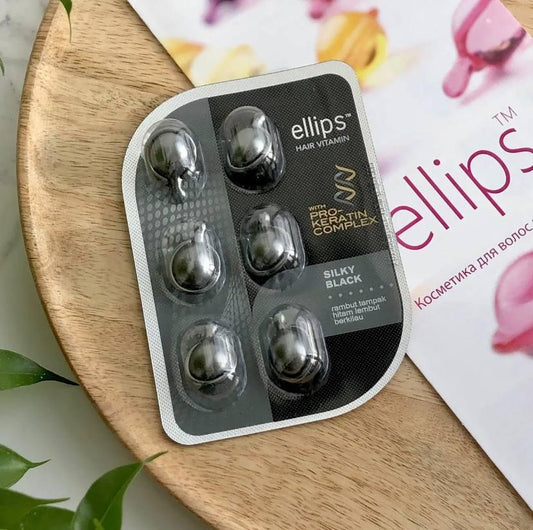 Капсули в блістері для волосся "шовкова ніч" Ellips Pro-keratin Silky black complex (6 шт)
