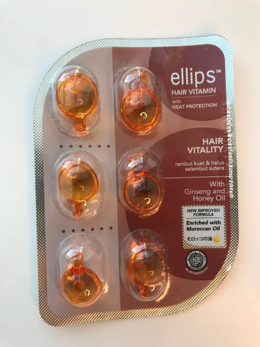 Капсули в блістері для волосся "здоров'я волосся" Ellips Hair Vitality With Ginseng & Honey Oil (6шт)