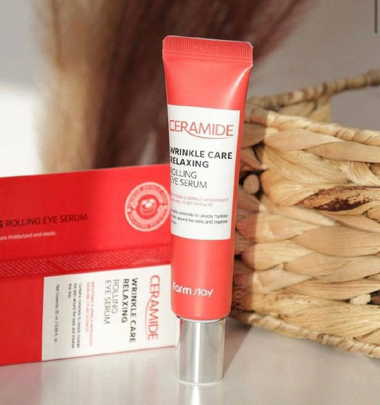 Антивікова розслаблювальна сироватка під очі з церамідами FarmStay Ceramide Wrinkle Care Relaxi