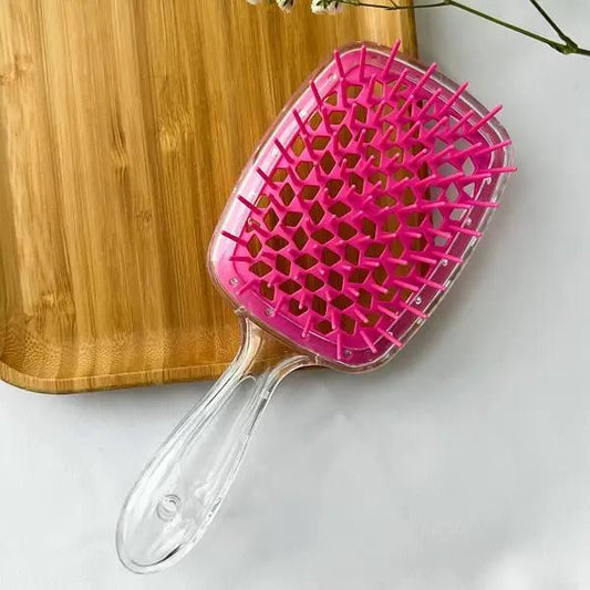 Розчіска для волосся (прозоро-малинова) SUPERBRUSH PLUS HOLLOW COMB