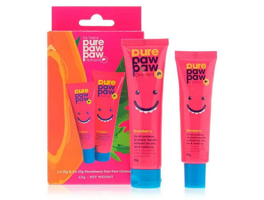 Набір відновлювальних бальзамів для губ «Полуничний смузі» Pure Paw Paw Ointment Strawberry Duo