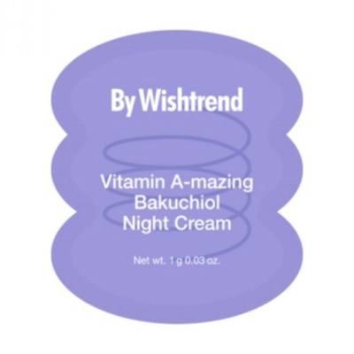 (пробник)Нічний крем для обличчя з ретинолом та бакучіолом BY WISHTREND Vitamin A-mazing Bakuchiol Night Cream