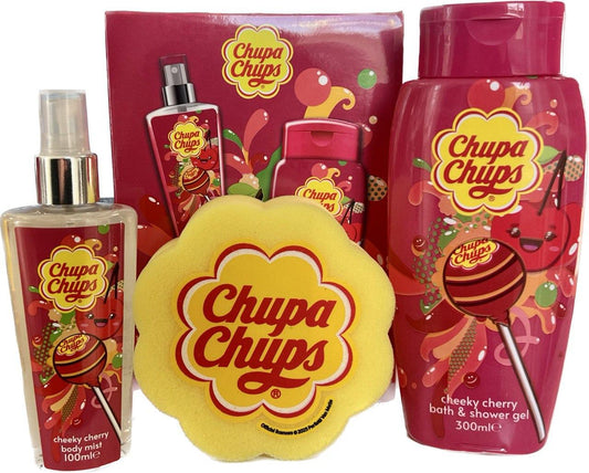Набір Chupa Chups Вишневий (Гель для душу + Мочалка для купання + Міст для тіла)