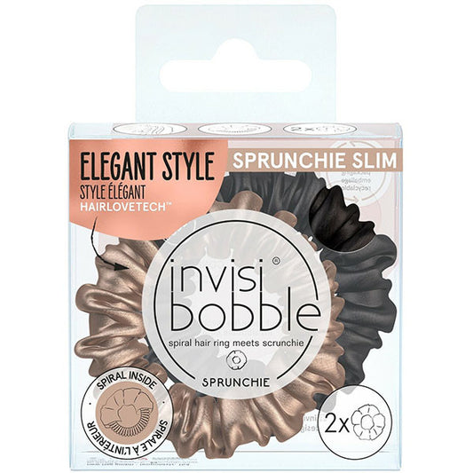 Резинка-браслет для волосся «золота і чорна» Invisibobble Sprunchie Slim True Golden