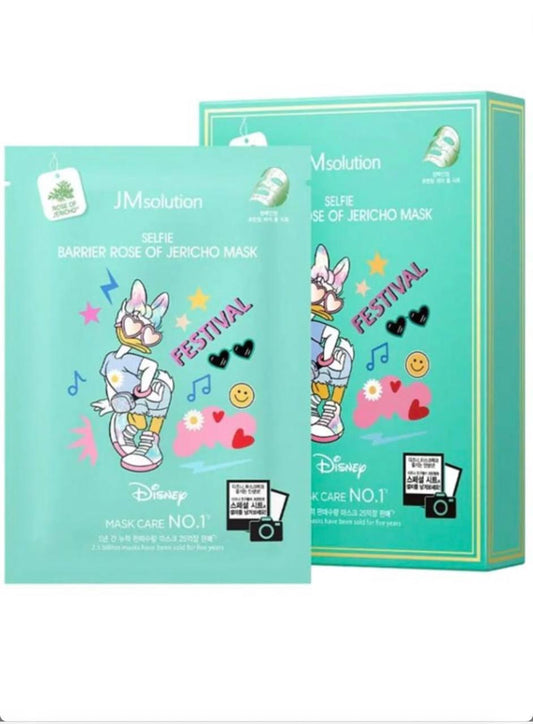 Тканинна маска для обличчя зволожуюча з трояндою ієрихону JMsolution Disney Collection Selfie Barrier Rose Of