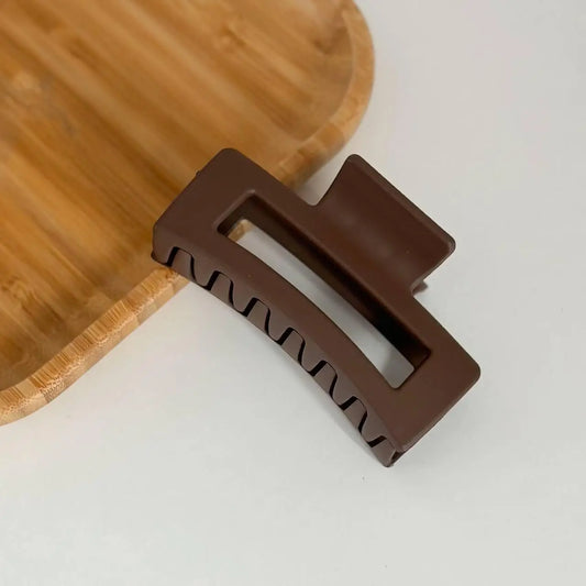 Заколка для волосся прямокутна (КРАБИК), КОРИЧНЕВА