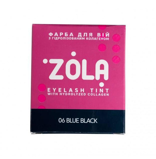 Фарба для вій та брів Zola (06) Blue Black 5мл + окислювач 5 мл