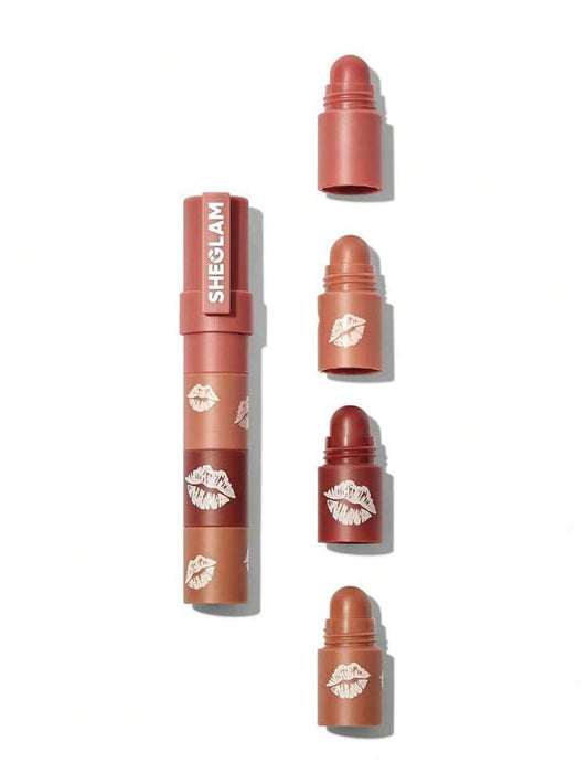Помада для губ 4в1 Sheglam MEGA LIP STACKS-NUDE-BARE STACK