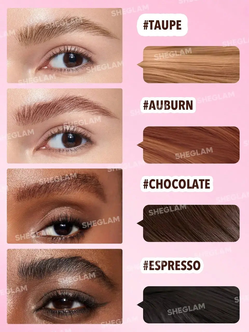 Помадка для брів з щіточкою SHEGLAM Brow-Fection Кутова щіточка та Dip-Chocolate (ШОКОЛАДНИЙ)