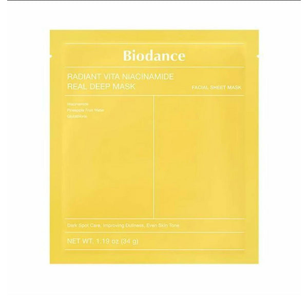 Гідрогелева маска для оживлення тьмяної шкіри BIODANCE Radiant Vita Niacinamide Real Deep Mask