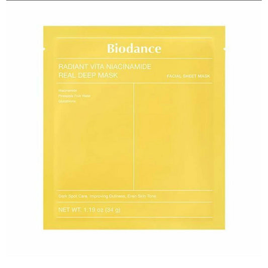 Гідрогелева маска для оживлення тьмяної шкіри BIODANCE Radiant Vita Niacinamide Real Deep Mask