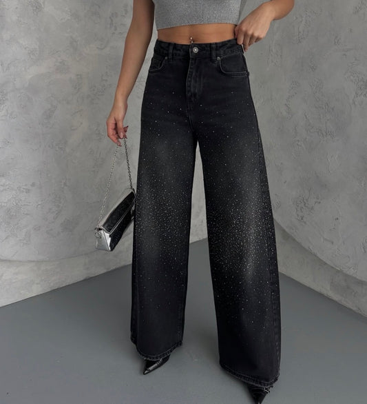 Джинси з камінцями l зі стразами (коліна)