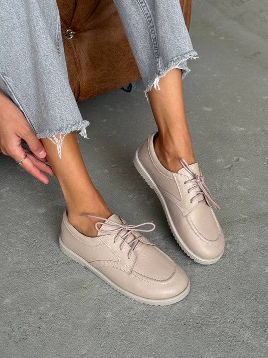 Мокасини NikArt barefoot зі шкіри, бежевий