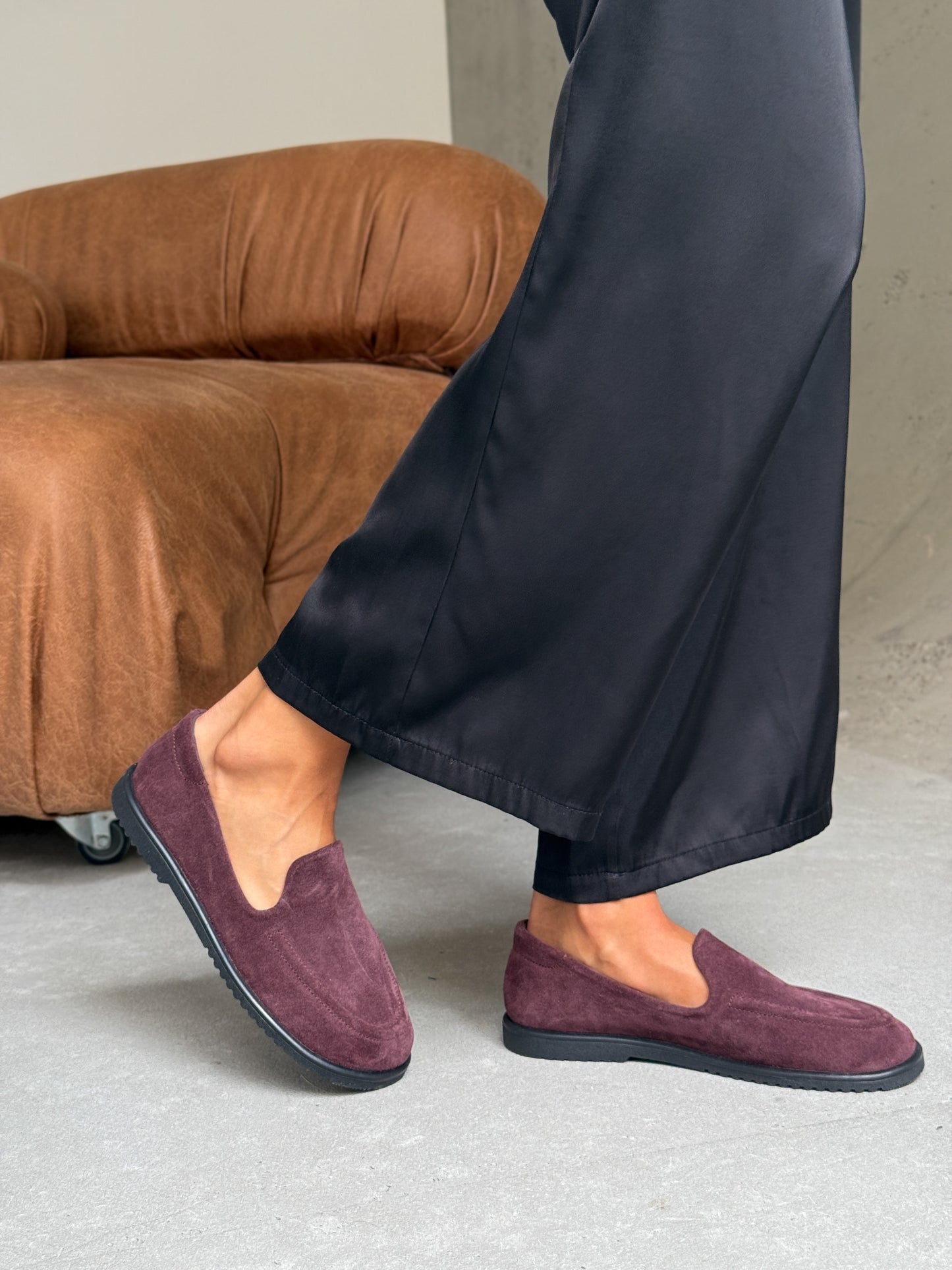 Анатомічні лофери barefoot  ™️ NikArt, бордовий