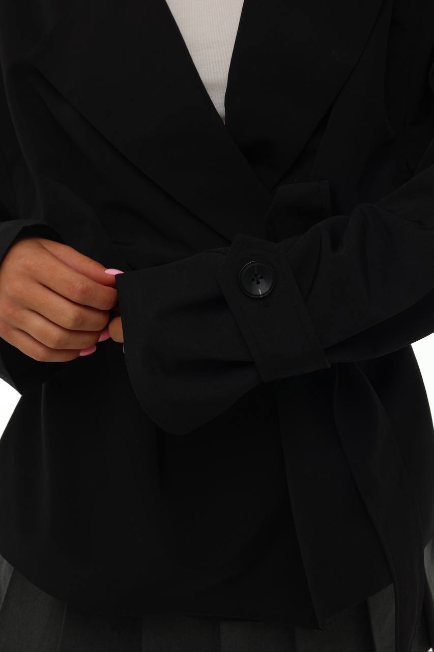 Стильний вкорочений тренч з поясом