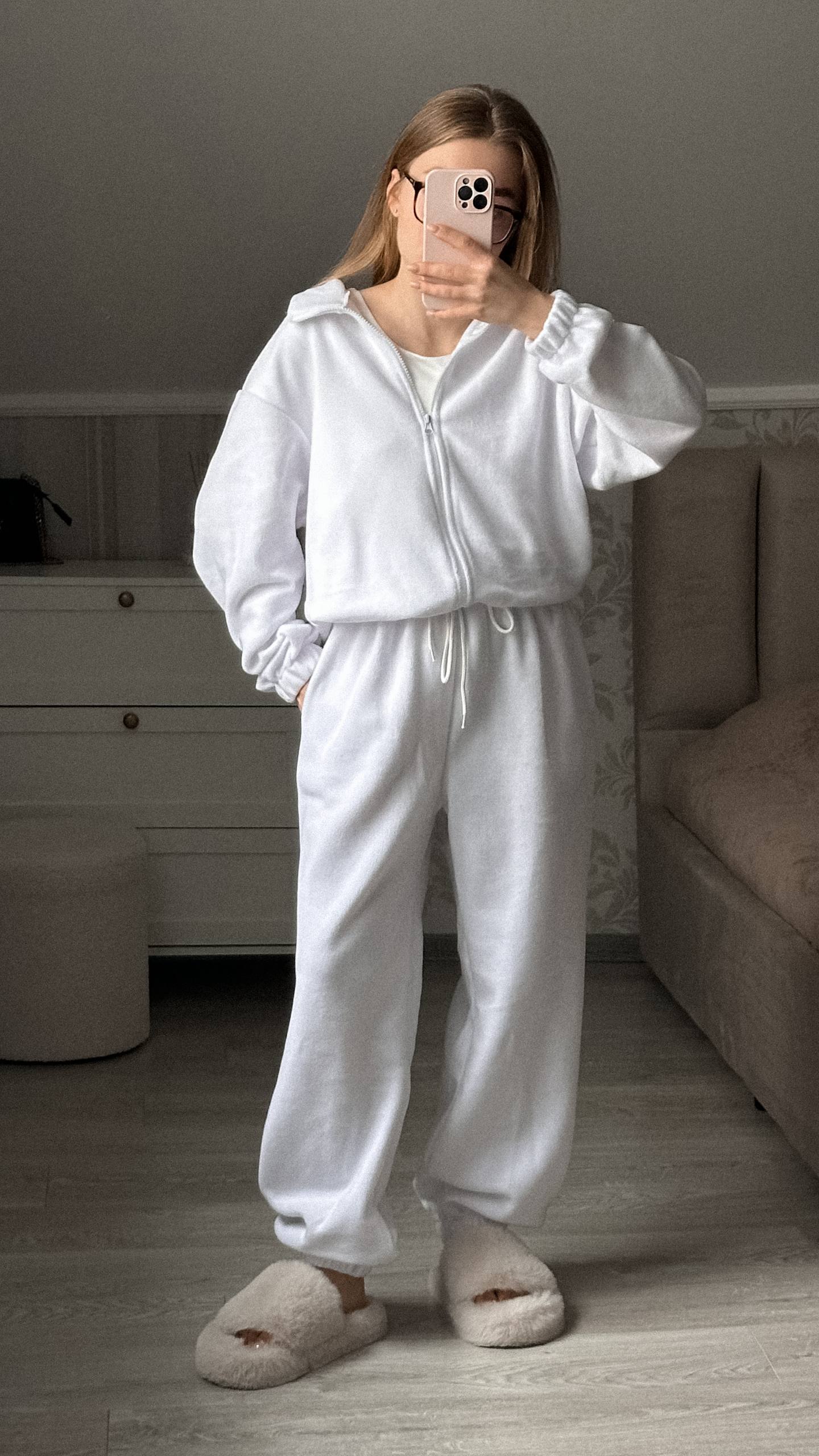 Флісовий костюм, білий