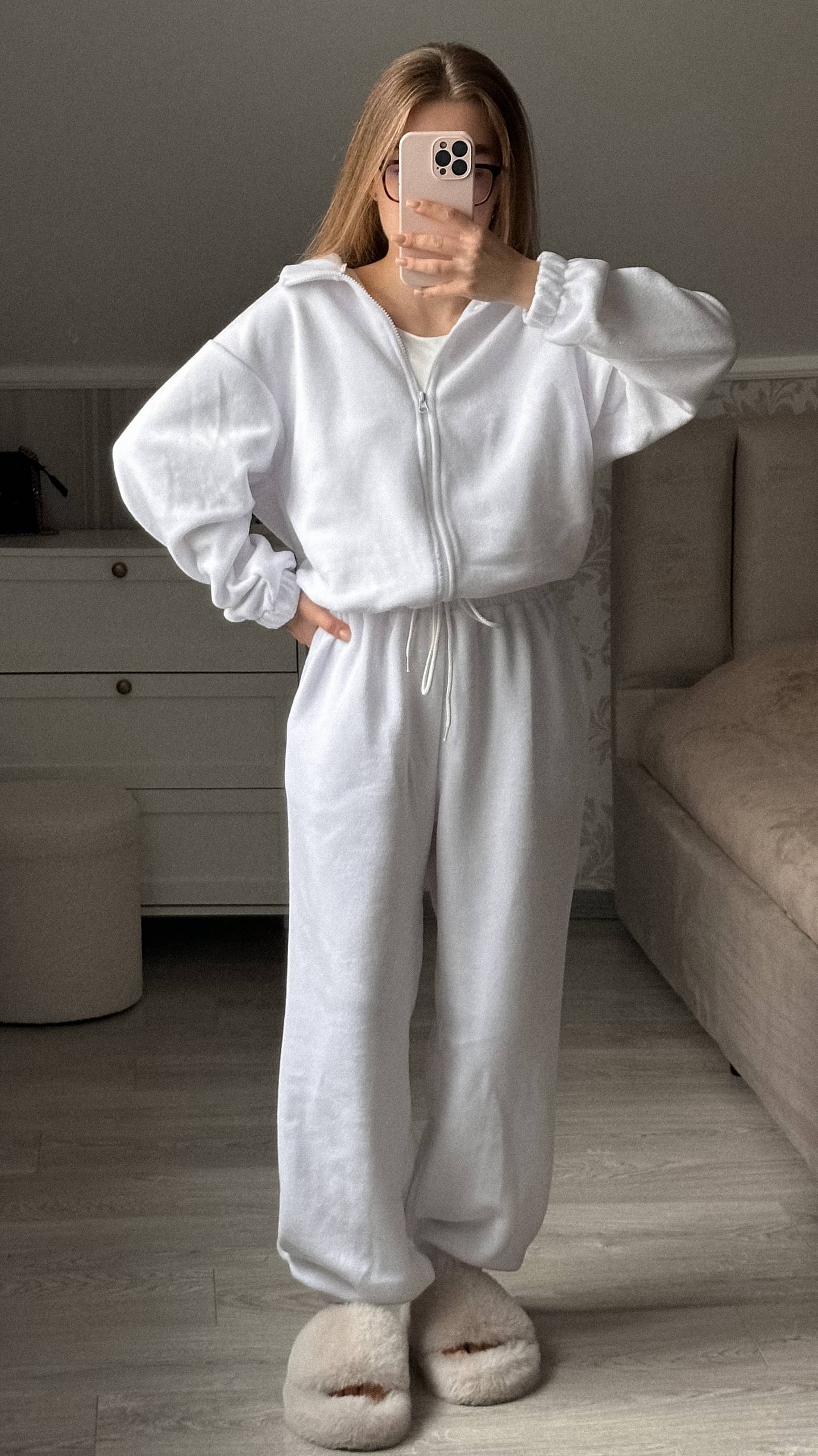 Флісовий костюм, білий