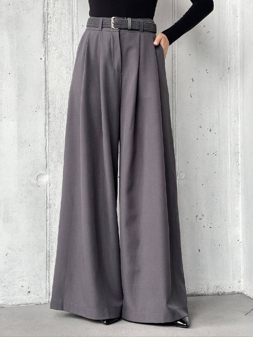 Брюки - палаццо, сірі