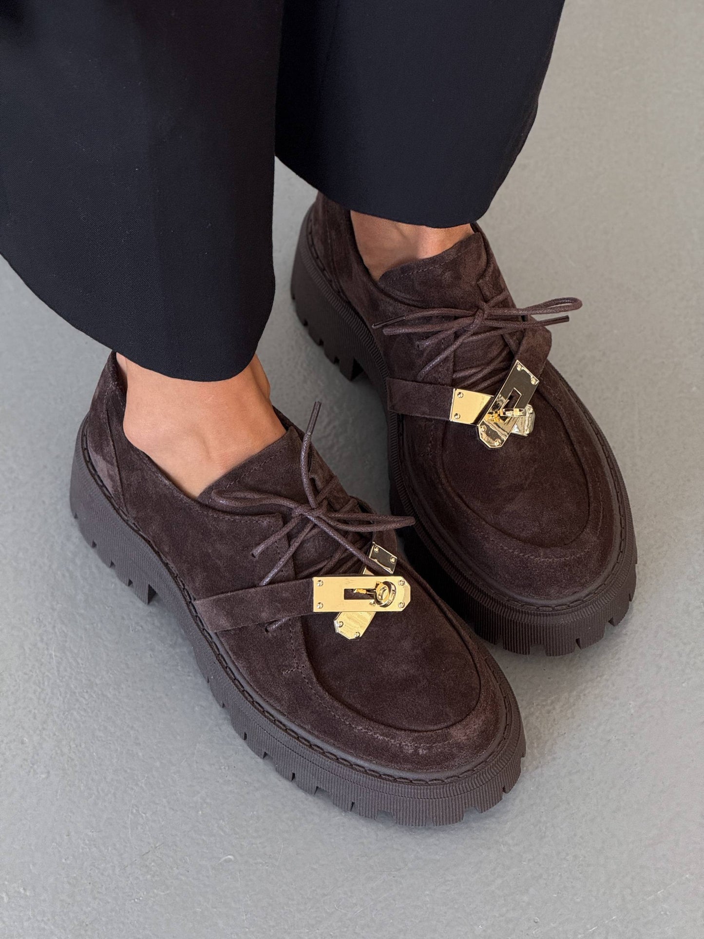 Трендові дербі ™️NikArt замш, шоколад