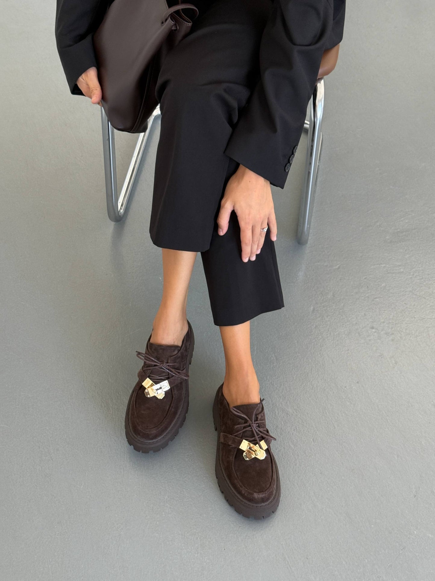 Трендові дербі ™️NikArt замш, шоколад