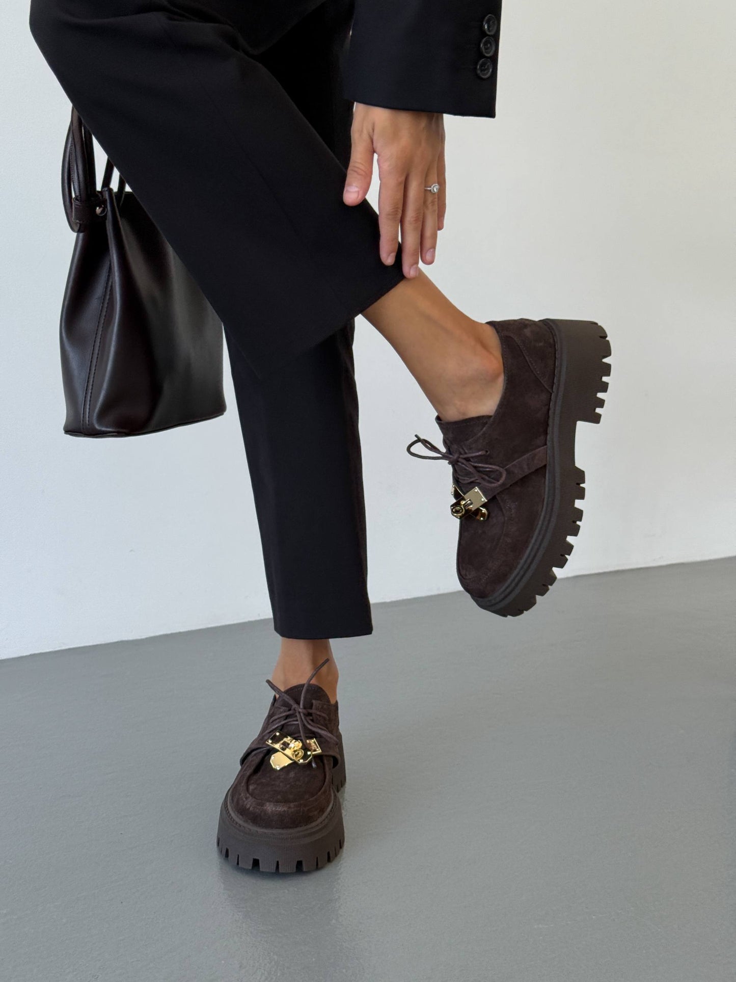 Трендові дербі ™️NikArt замш, шоколад