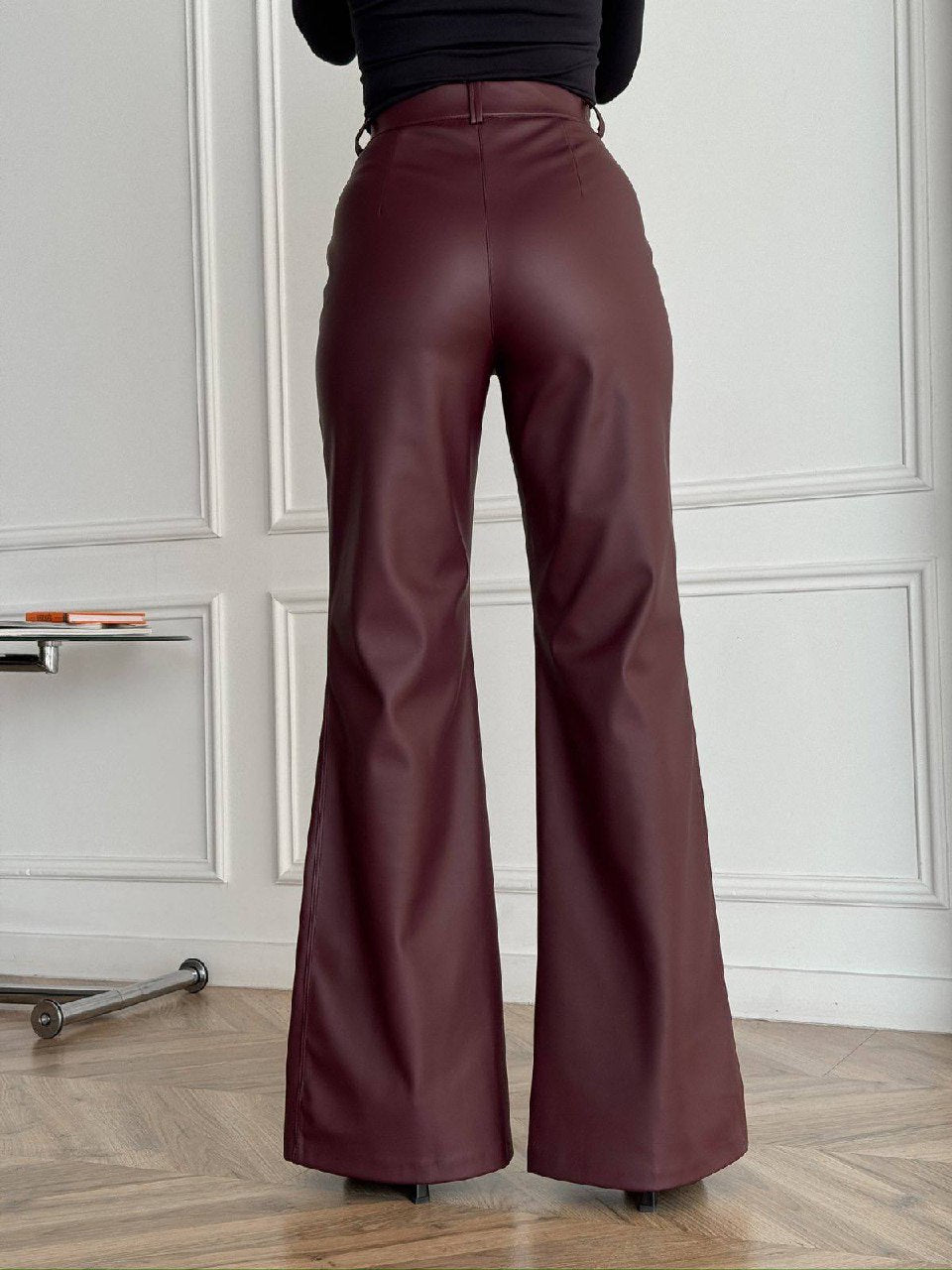 Брюки - кльош, бургунді